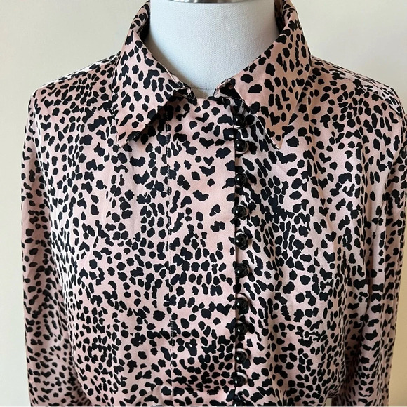 Equipment Femme Temera Leopard print Mini Shirt Dress Blush 17338 - Picture 12 of 14